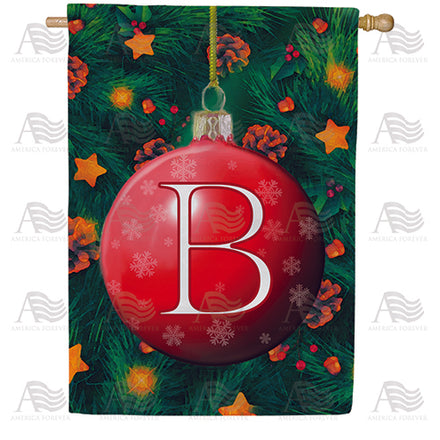 Christmas Ball Monogram House Flag