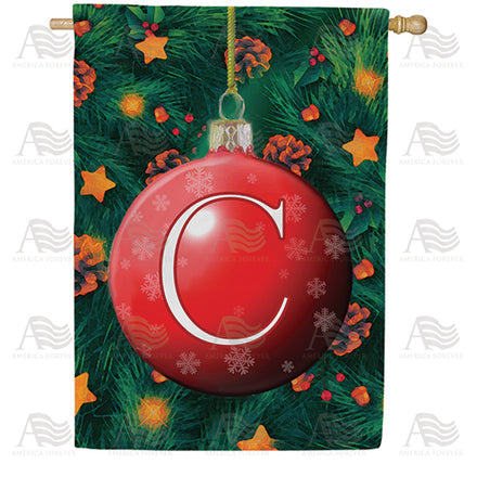 America Forever Christmas Ball Monogram House Flag