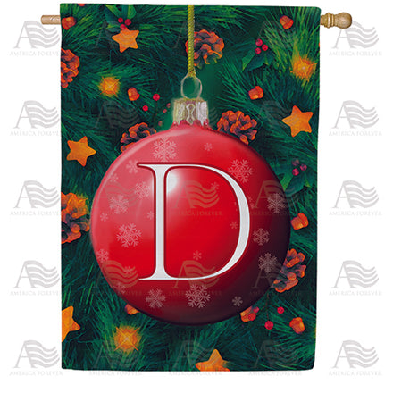 Christmas Ball Monogram House Flag