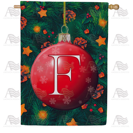 Christmas Ball Monogram House Flag