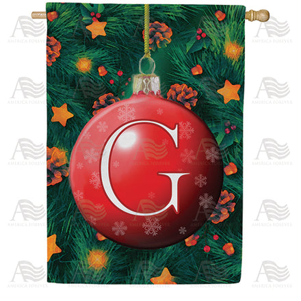 America Forever Christmas Ball Monogram House Flag