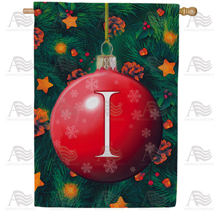 Christmas Ball Monogram House Flag