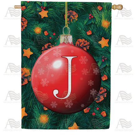 America Forever Christmas Ball Monogram House Flag
