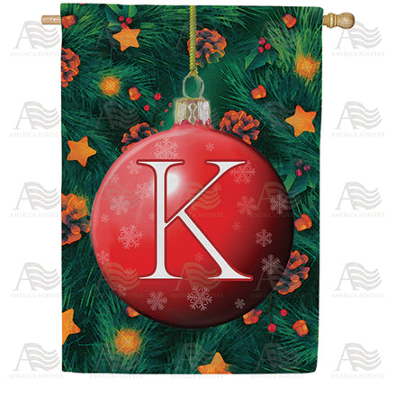 America Forever Christmas Ball Monogram House Flag