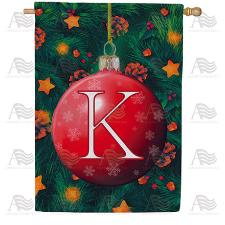 Christmas Ball Monogram House Flag