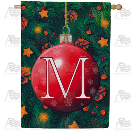 Christmas Ball Monogram House Flag