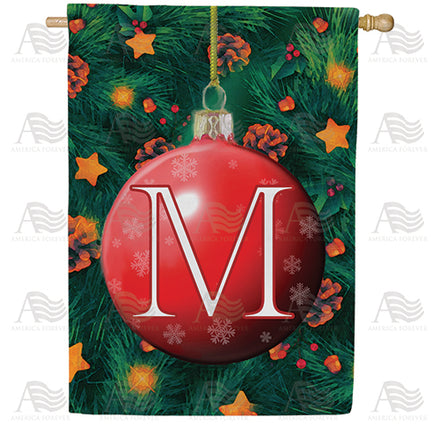 America Forever Christmas Ball Monogram House Flag