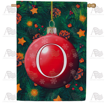 Christmas Ball Monogram House Flag