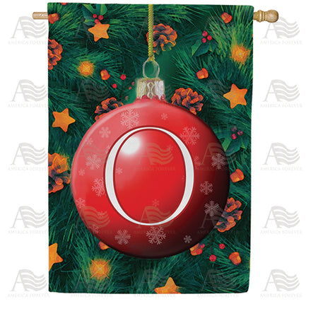 America Forever Christmas Ball Monogram House Flag