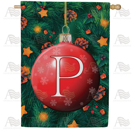 America Forever Christmas Ball Monogram House Flag