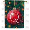 Christmas Ball Monogram House Flag