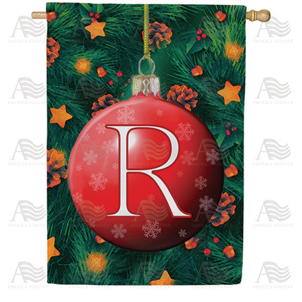America Forever Christmas Ball Monogram House Flag