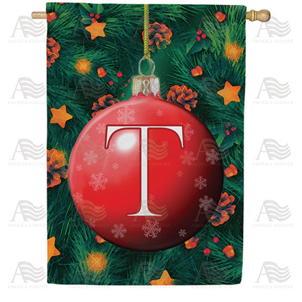 America Forever Christmas Ball Monogram House Flag
