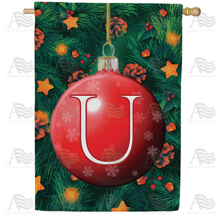 America Forever Christmas Ball Monogram House Flag