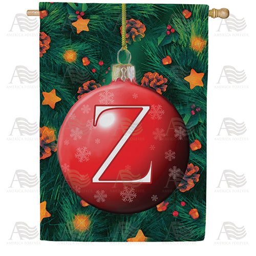America Forever Christmas Ball Monogram House Flag