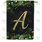 America Forever Pine Cones And Stars Monogram House Flag