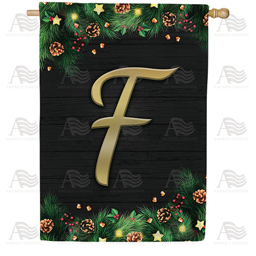 America Forever Pine Cones And Stars Monogram House Flag