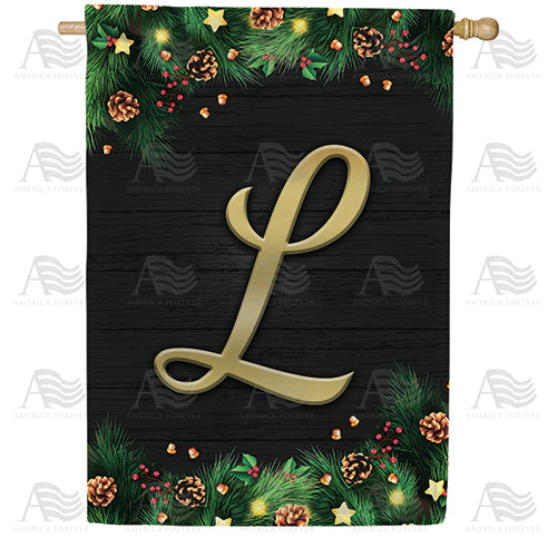 America Forever Pine Cones And Stars Monogram House Flag