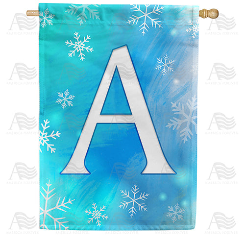 America Forever Snowflakes Monogram House Flag