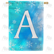 America Forever Snowflakes Monogram House Flag