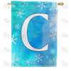 America Forever Snowflakes Monogram House Flag
