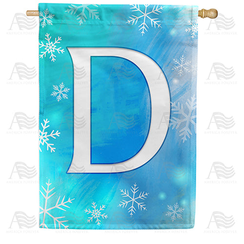 America Forever Snowflakes Monogram House Flag