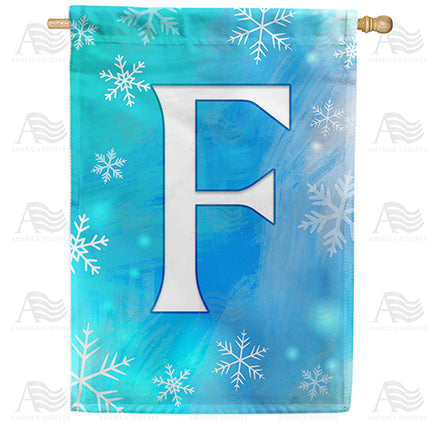 America Forever Snowflakes Monogram House Flag