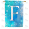 America Forever Snowflakes Monogram House Flag