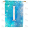 America Forever Snowflakes Monogram House Flag