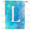 America Forever Snowflakes Monogram House Flag
