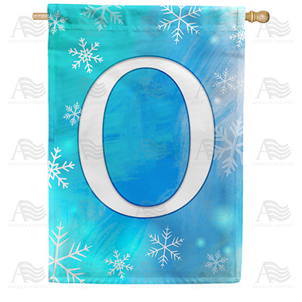 America Forever Snowflakes Monogram House Flag