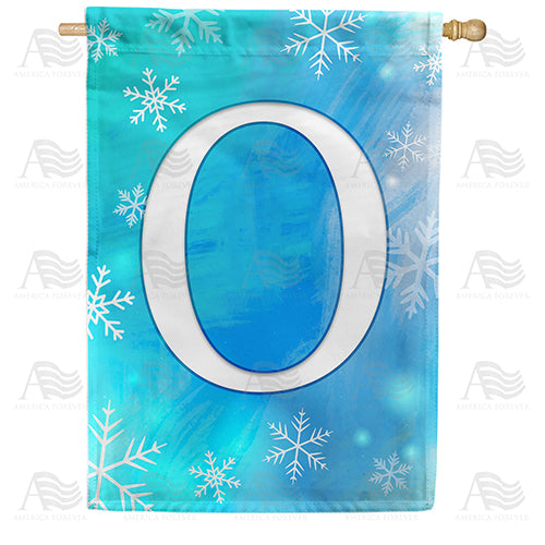 America Forever Snowflakes Monogram House Flag