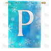 America Forever Snowflakes Monogram House Flag