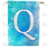 America Forever Snowflakes Monogram House Flag