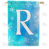 America Forever Snowflakes Monogram House Flag