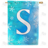 America Forever Snowflakes Monogram House Flag
