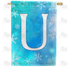 America Forever Snowflakes Monogram House Flag