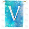 America Forever Snowflakes Monogram House Flag