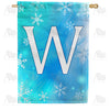 America Forever Snowflakes Monogram House Flag