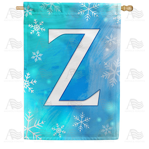 America Forever Snowflakes Monogram House Flag