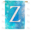 America Forever Snowflakes Monogram House Flag