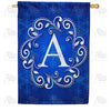 America Forever Royal Blue Winter Monogram House Flag