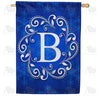 America Forever Royal Blue Winter Monogram House Flag