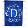 America Forever Royal Blue Winter Monogram House Flag