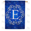 America Forever Royal Blue Winter Monogram House Flag