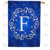 America Forever Royal Blue Winter Monogram House Flag