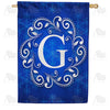America Forever Royal Blue Winter Monogram House Flag