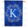 America Forever Royal Blue Winter Monogram House Flag