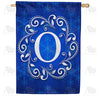 America Forever Royal Blue Winter Monogram House Flag