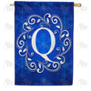 America Forever Royal Blue Winter Monogram House Flag